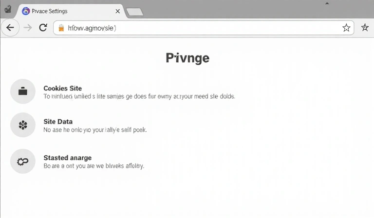 Interfaz de configuración de privacidad del navegador web